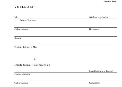 Aok Vollmacht Formular Baden-Württemberg